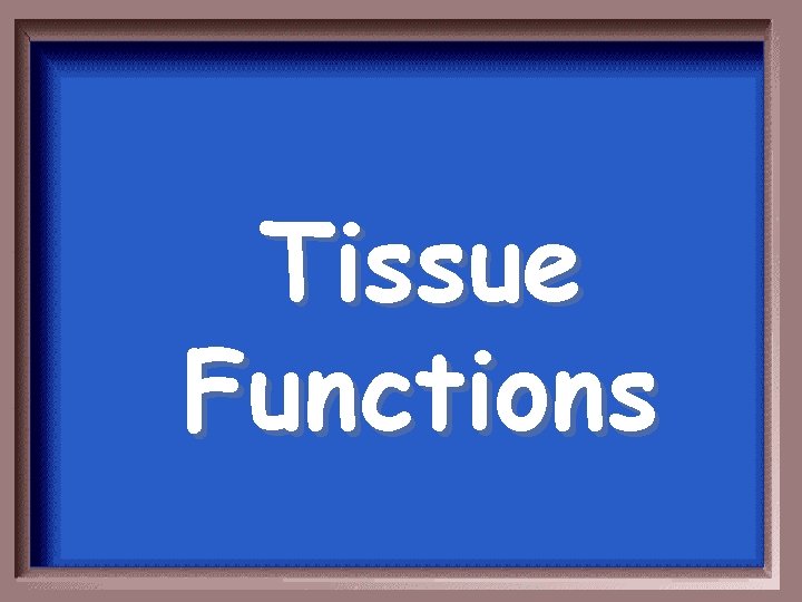 Tissue Functions 