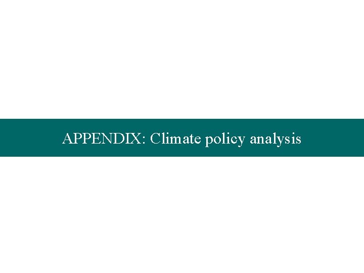 APPENDIX: Climate policy analysis 