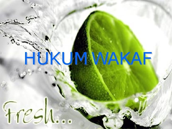 HUKUM WAKAF 