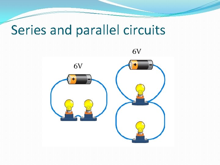 Series and parallel circuits 6 V 6 V 
