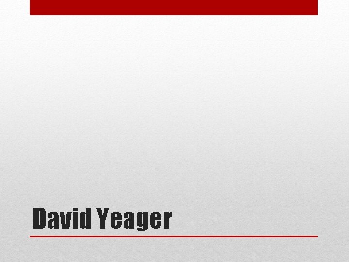 David Yeager 