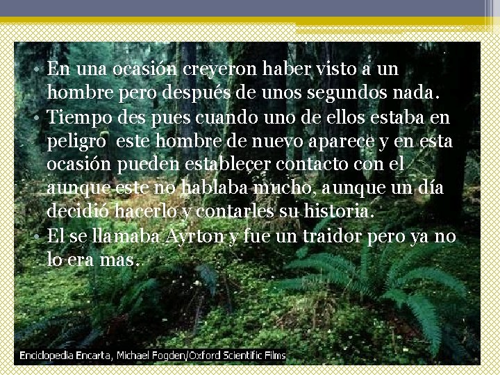  • En una ocasión creyeron haber visto a un hombre pero después de