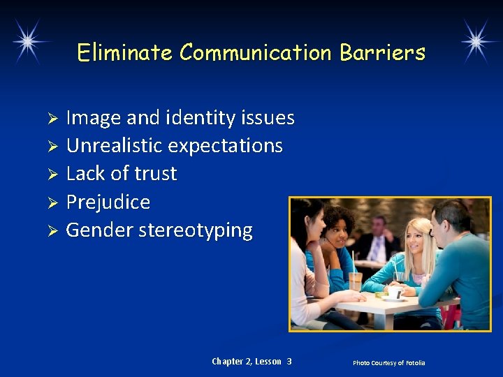 Eliminate Communication Barriers Image and identity issues Ø Unrealistic expectations Ø Lack of trust