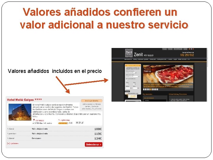 Valores añadidos confieren un valor adicional a nuestro servicio Valores añadidos incluidos en el