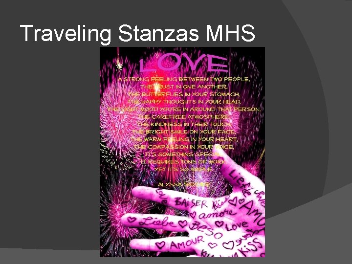 Traveling Stanzas MHS 