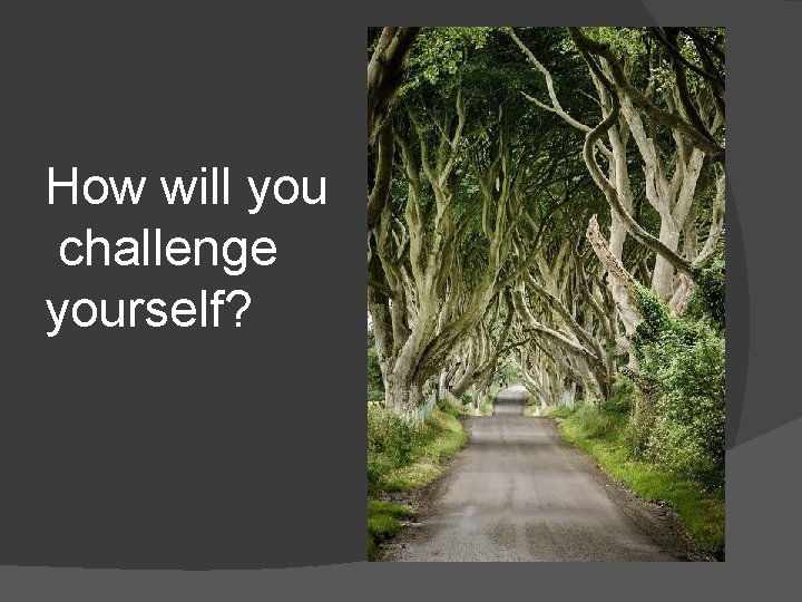 How will you challenge yourself? 