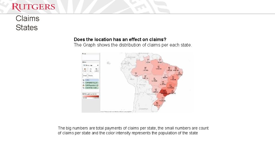 Claims States Does the location has an effect on claims? The Graph shows the Claims States Does the location has an effect on claims? The Graph shows the