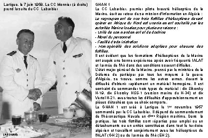 Lartigue, le 7 juin 1958, Le CC Monnier (à droite) prend la suite du