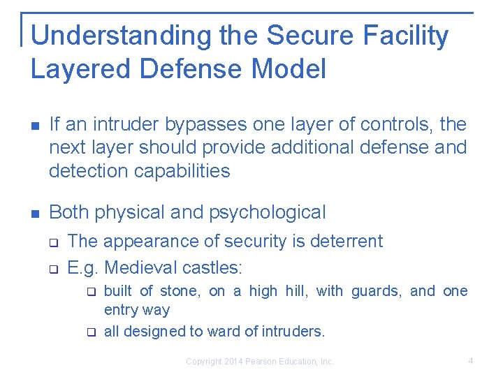 Understanding the Secure Facility Layered Defense Model n If an intruder bypasses one layer