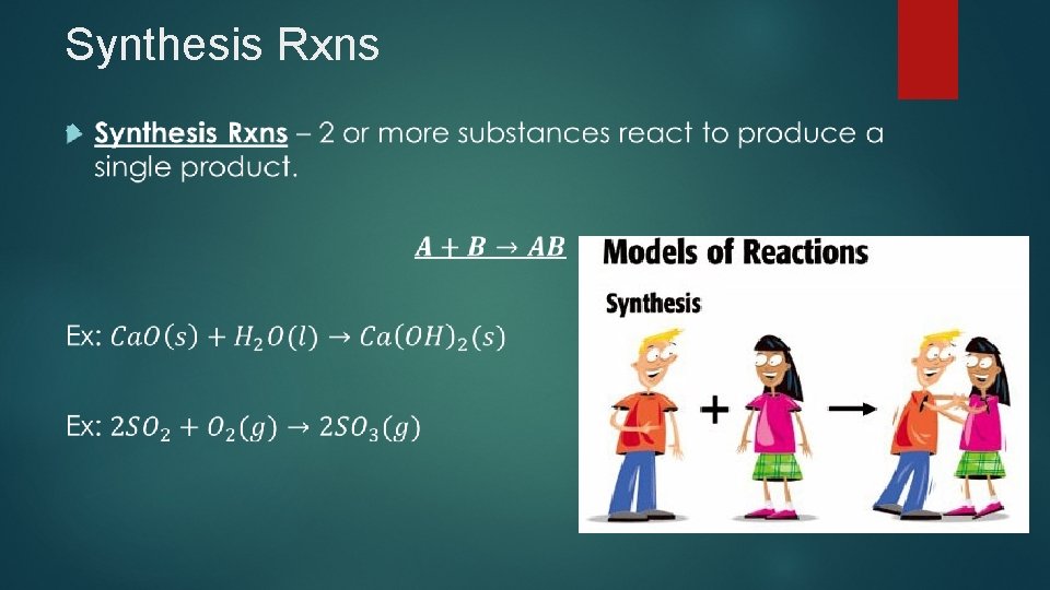 Synthesis Rxns 