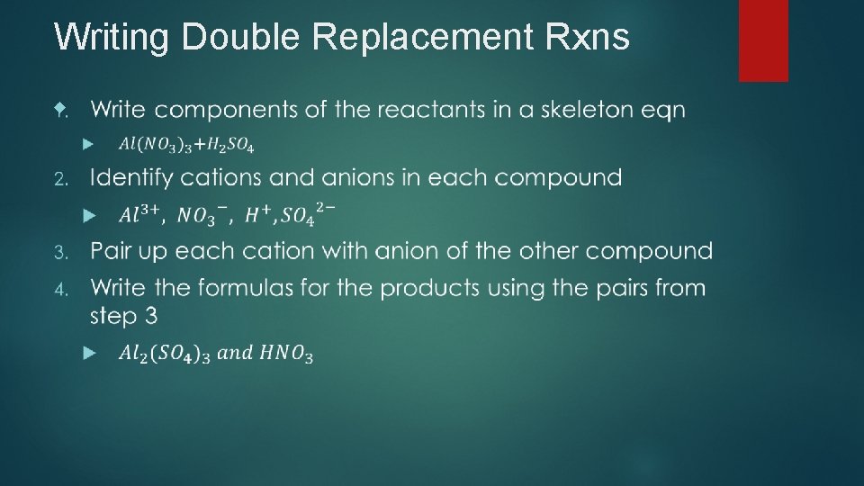 Writing Double Replacement Rxns 