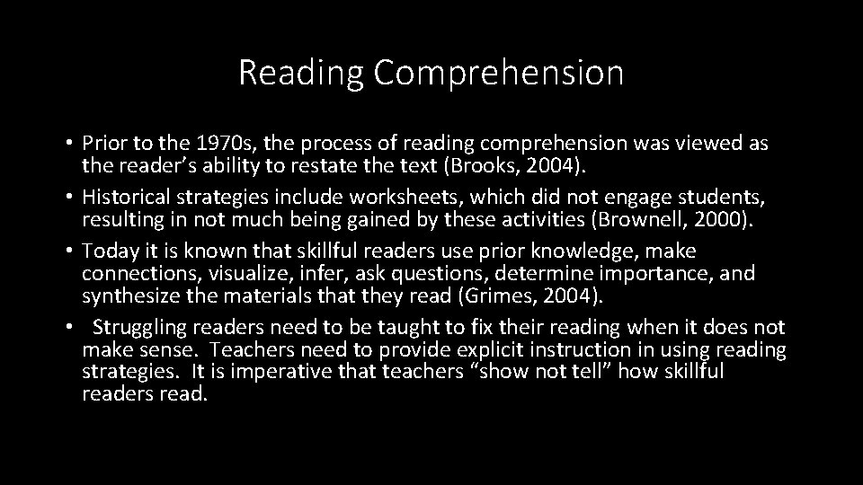 Reading Comprehension • Prior to the 1970 s, the process of reading comprehension was Reading Comprehension • Prior to the 1970 s, the process of reading comprehension was