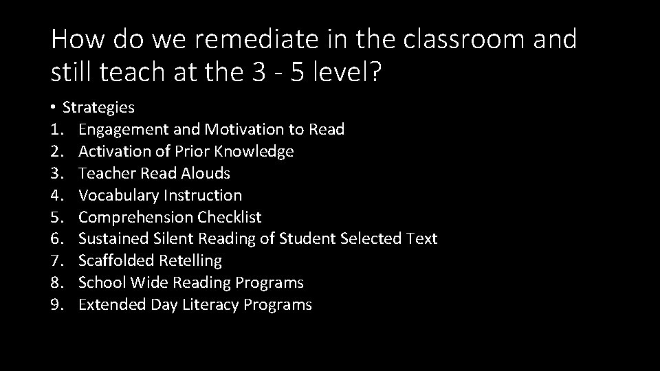 How do we remediate in the classroom and still teach at the 3 -
