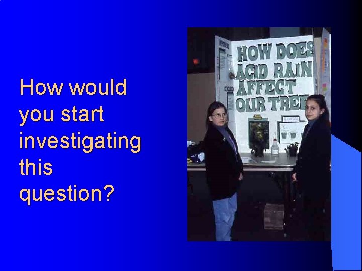 How would you start investigating this question? 