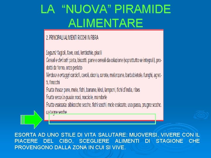 LA “NUOVA” PIRAMIDE ALIMENTARE ESORTA AD UNO STILE DI VITA SALUTARE: MUOVERSI, VIVERE CON