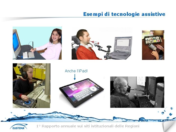 Esempi di tecnologie assistive Anche l’i. Pad! 1° Rapporto annuale sui siti istituzionali delle