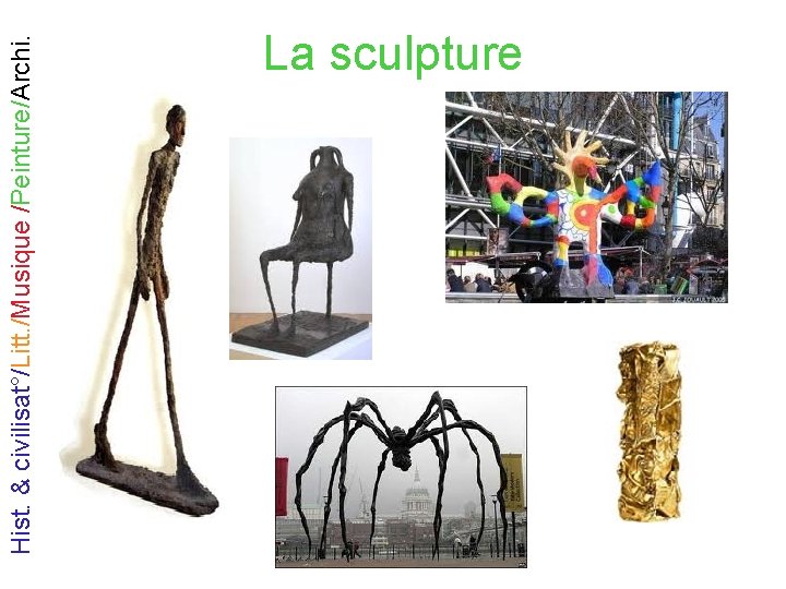 Hist. & civilisat°/Litt. /Musique /Peinture/Archi. La sculpture 