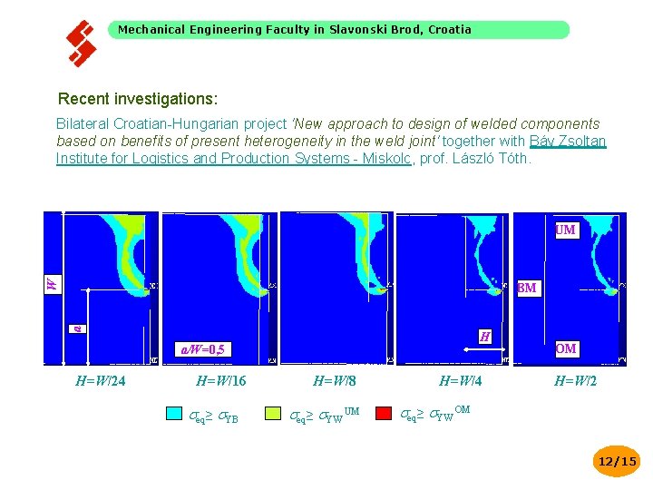 Mechanical Engineering Faculty in Slavonski Brod, Croatia Recent investigations: Bilateral Croatian-Hungarian project 'New approach