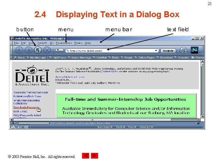 21 2. 4 Displaying Text in a Dialog Box 2003 Prentice Hall, Inc. All 21 2. 4 Displaying Text in a Dialog Box 2003 Prentice Hall, Inc. All