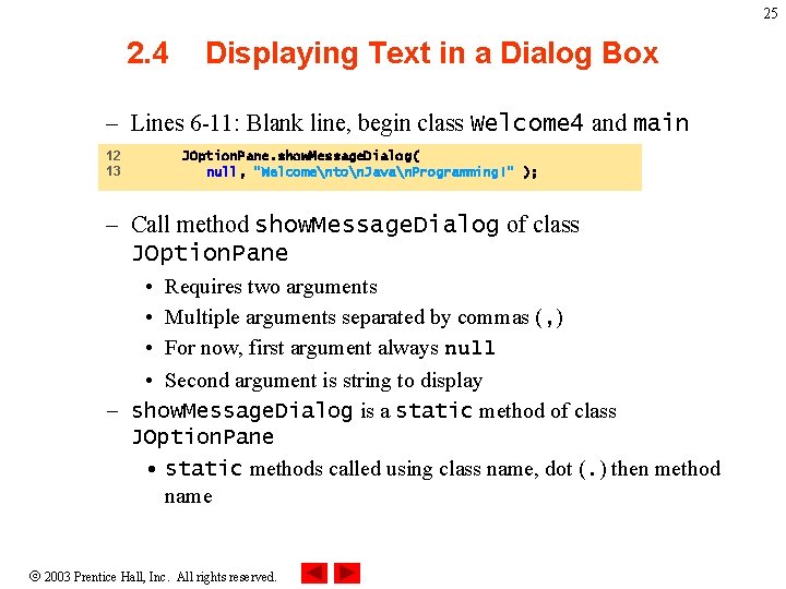 25 2. 4 Displaying Text in a Dialog Box – Lines 6 -11: Blank 25 2. 4 Displaying Text in a Dialog Box – Lines 6 -11: Blank