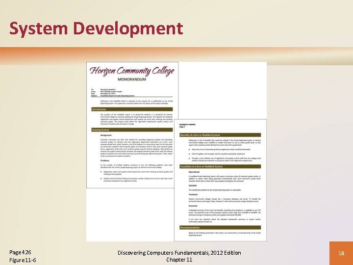 System Development Page 426 Figure 11 -6 Discovering Computers Fundamentals, 2012 Edition Chapter 11