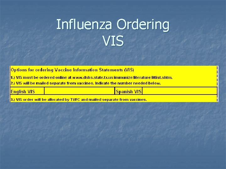 Tvfc Program Texas Immunization Stakeholders Work Group TVFC Update Karen