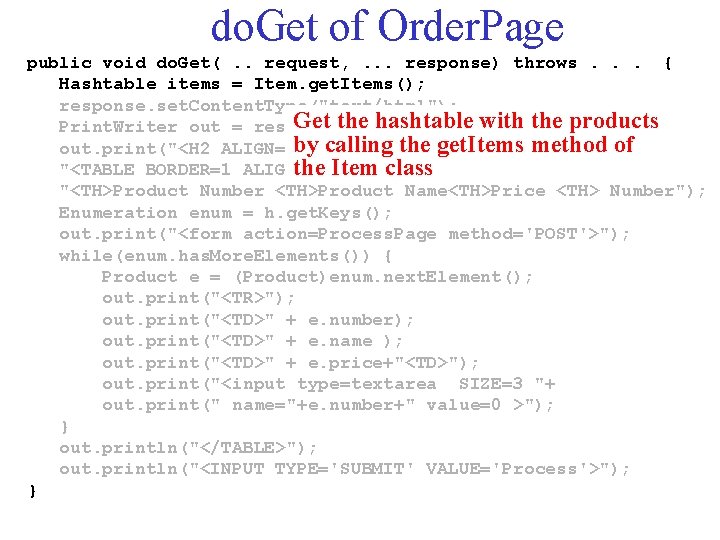 do. Get of Order. Page public void do. Get(. . request, . . .