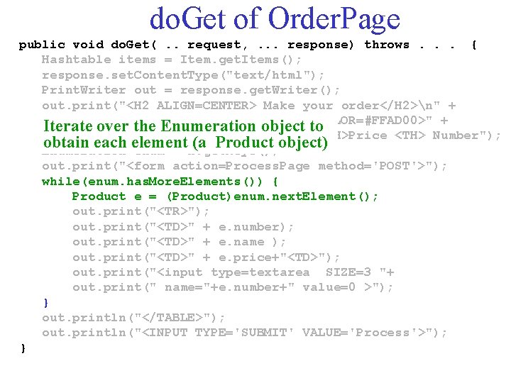 do. Get of Order. Page public void do. Get(. . request, . . .