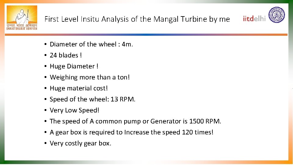 First Level Insitu Analysis of the Mangal Turbine by me • • • Diameter