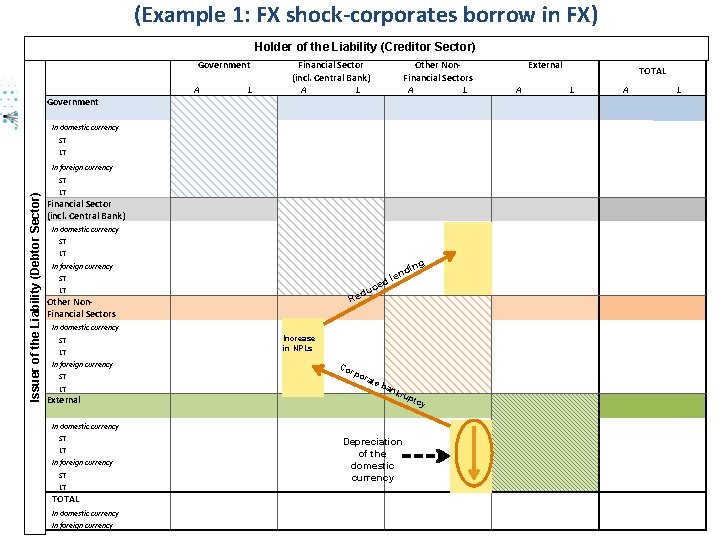 (Example 1: FX shock-corporates borrow in FX) Government Finance Division IMF Statistics Department Holder