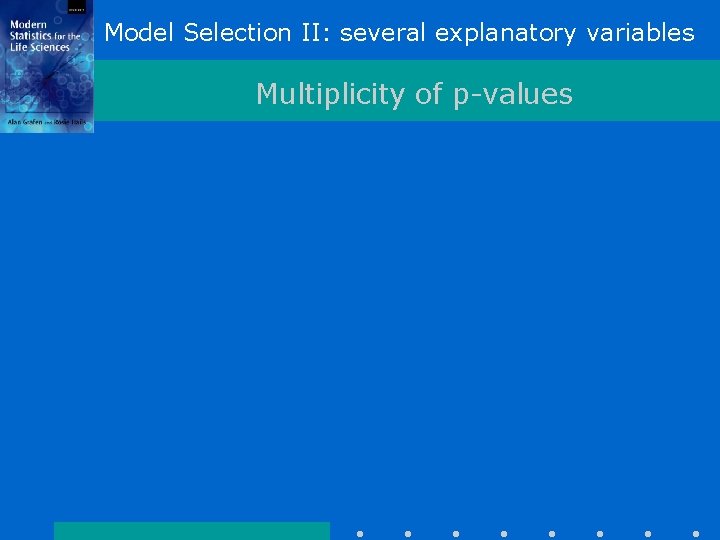 Model Selection II: several explanatory variables Multiplicity of p-values 