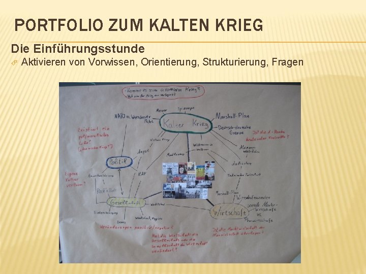 PORTFOLIO ZUM KALTEN KRIEG Die Einführungsstunde Aktivieren von Vorwissen, Orientierung, Strukturierung, Fragen 