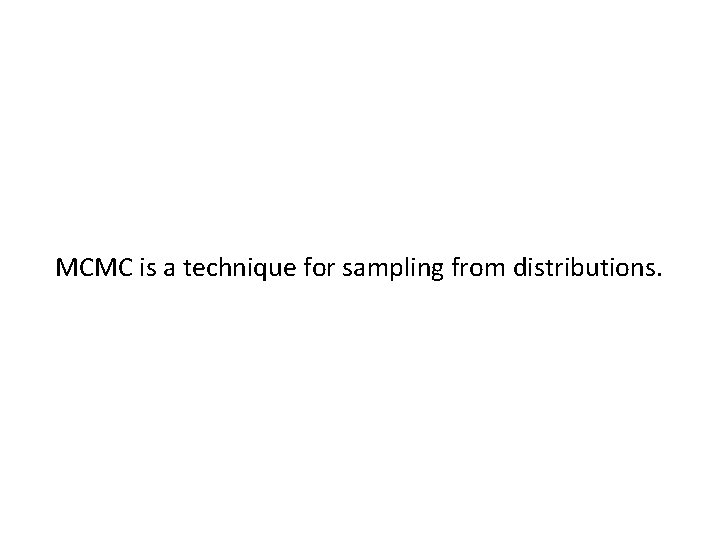 MCMC is a technique for sampling from distributions. 