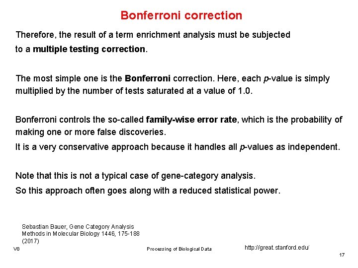 Bonferroni correction Therefore, the result of a term enrichment analysis must be subjected to