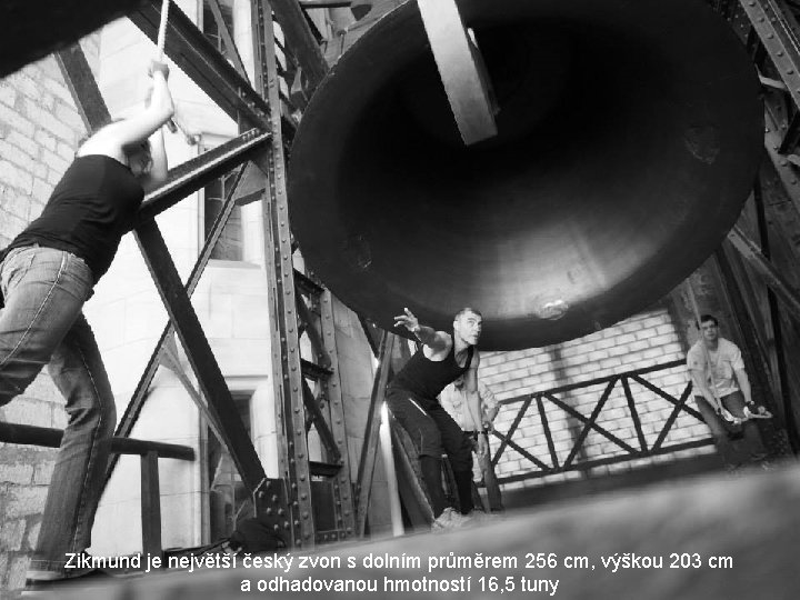 Zikmund je největší český zvon s dolním průměrem 256 cm, výškou 203 cm a