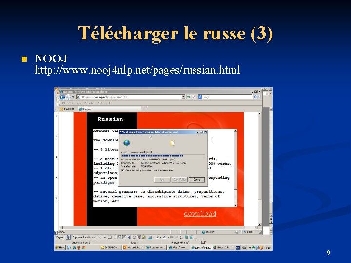 Télécharger le russe (3) n NOOJ http: //www. nooj 4 nlp. net/pages/russian. html 9