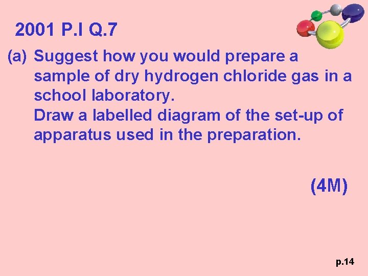 2001 P. I Q. 7 (a) Suggest how you would prepare a sample of