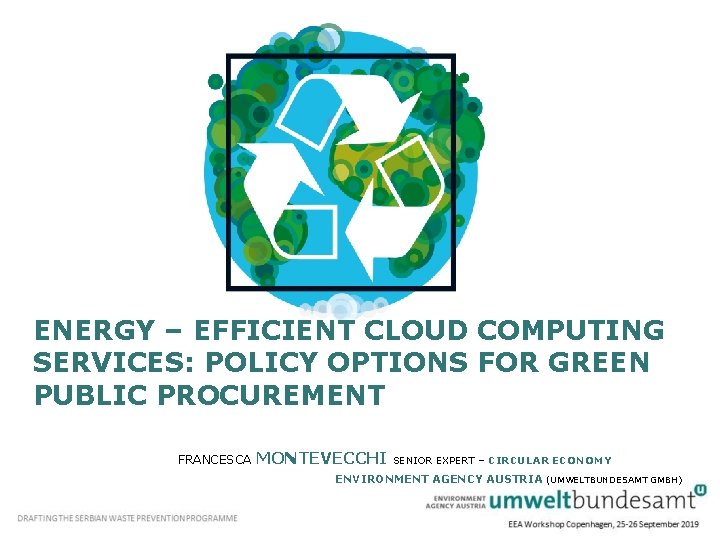 ENERGY – EFFICIENT CLOUD COMPUTING SERVICES: POLICY OPTIONS FOR GREEN PUBLIC PROCUREMENT FRANCESCA MONTEVECCHI
