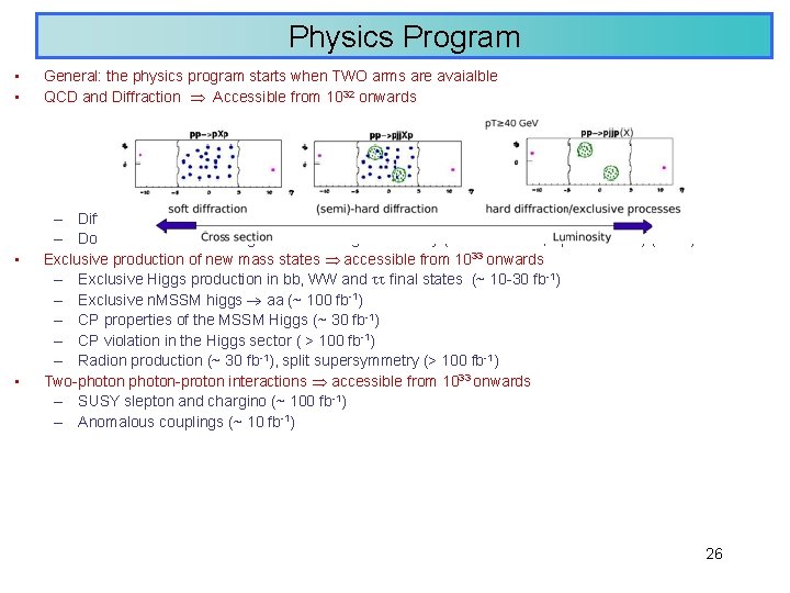 Physics Program • • General: the physics program starts when TWO arms are avaialble