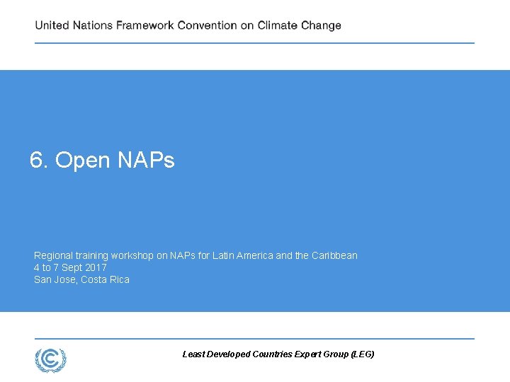 6. Open NAPs Regional training workshop on NAPs for Latin America and the Caribbean