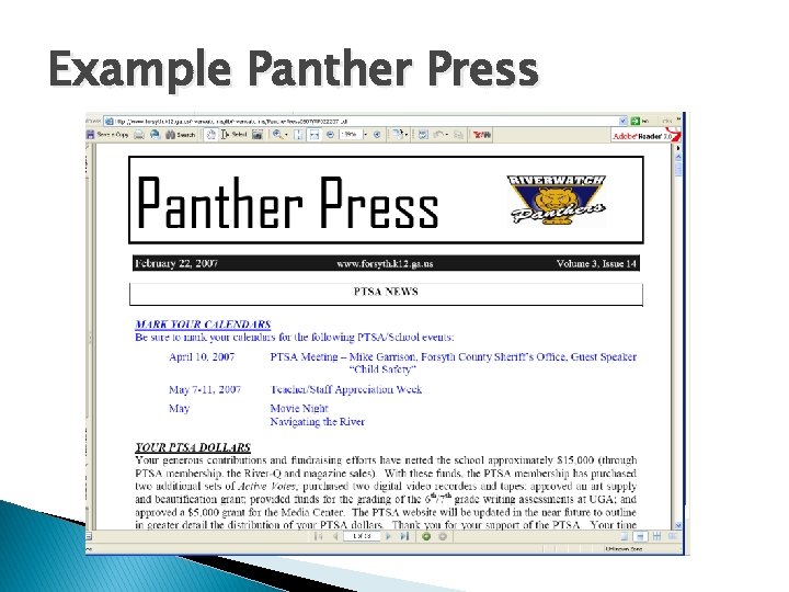 Example Panther Press 