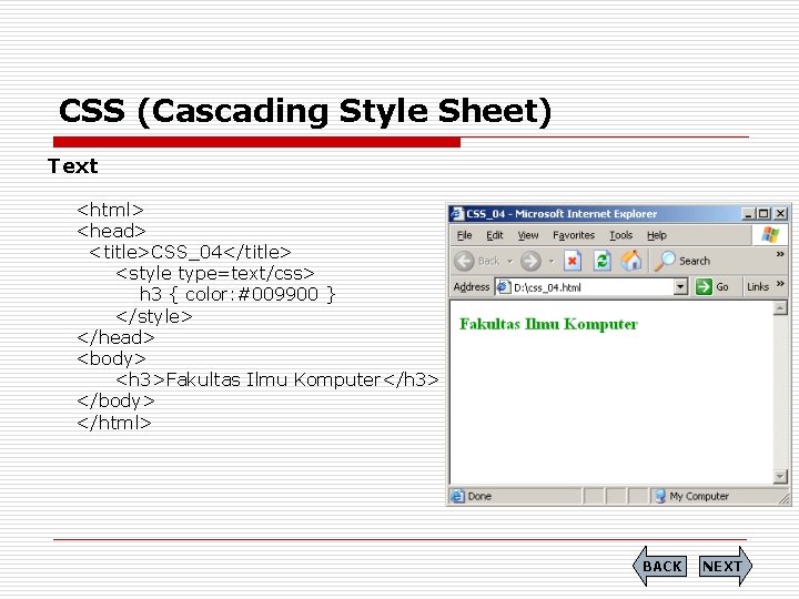 Modul Design Pemrograman Web CSS NEXT CSS Cascading