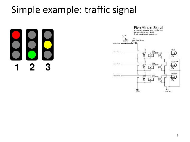 Simple example: traffic signal 9 