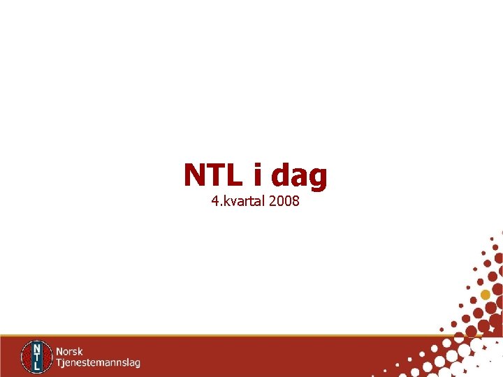 NTL i dag 4. kvartal 2008 