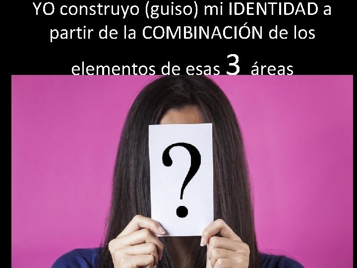 YO construyo (guiso) mi IDENTIDAD a partir de la COMBINACIÓN de los elementos de