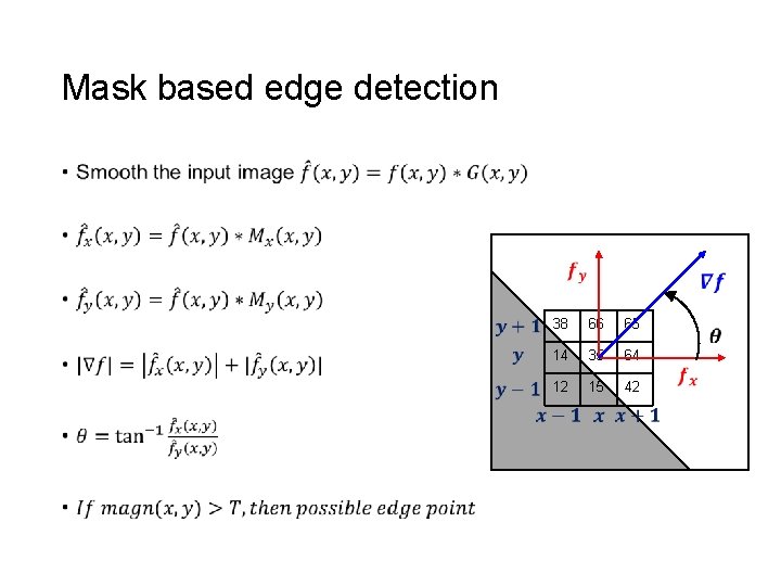 Mask based edge detection • 38 66 65 14 35 64 12 15 42