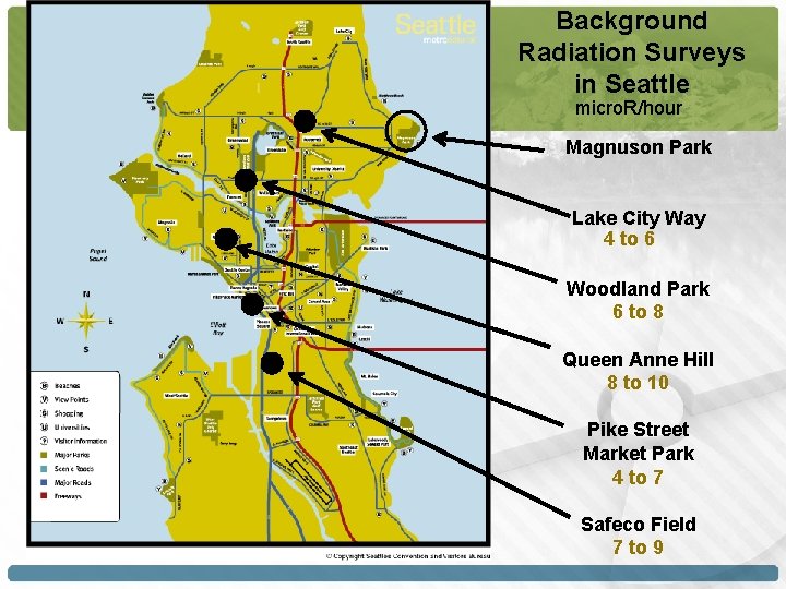 Background Radiation Surveys in Seattle micro. R/hour Magnuson Park Lake City Way 4 to