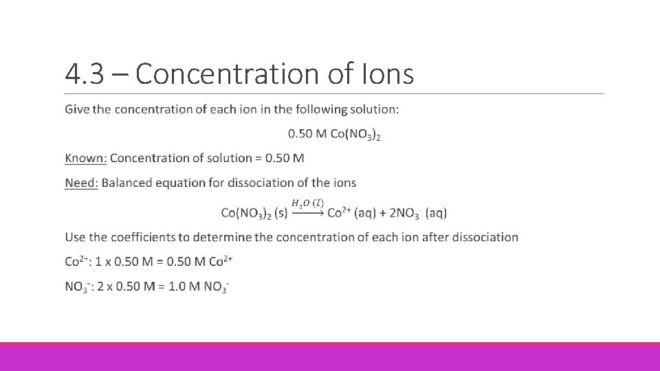 4. 3 – Concentration of Ions 