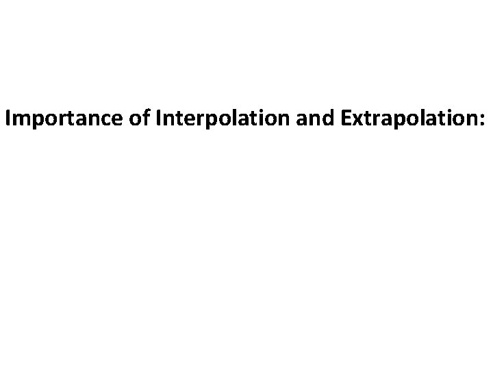 Importance of Interpolation and Extrapolation: 