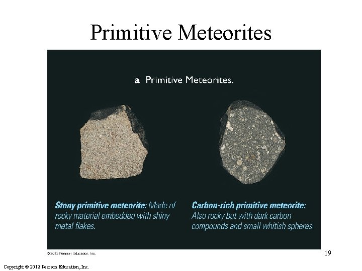 Primitive Meteorites 19 Copyright © 2012 Pearson Education, Inc. 